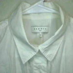 Sandro Eyelet Trim Tie Front Cotton White Blouse In Ecru Photo 4