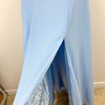Lulus NEW  Love Me Forever Light Blue Tie Strap Square Neck Maxi Dress Formal L Photo 6