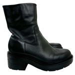 ZARA Leather Ankle Platform Combat Boots Chunky Sole 1124/010 Women's Size 41 Photo 2