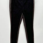 Etcetera Pants Women 0 Black Faux Leather Moto Panel Mixed Media Leggings Photo 0