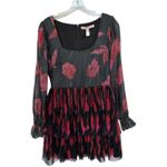 Anthropologie Hutch Black Floral Tulle Mini Dress Size 2 Photo 6