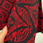 Joan Vass New York Sweater Tunic Size XL Black Red Jacquard Asymmetrical Hem Photo 7