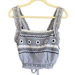 Chelsea and Violet Black/White Embellished Crop Top. Size Large. Photo 4