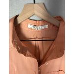 Pell & Co Long Sleeve Shirt Dress Peach Orange Button Up Midi Dress Size 14 Photo 10
