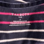 Talbots  Womens‎ Blouse Size X Striped Cotton Top Long Sleeve Boat Neck Colorful Photo 5