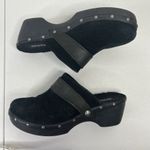 Crocs  Women’s Size 9 Clogs Black Suede Leather Cobbler Studded Slip On Shoes Photo 2