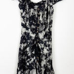 Tiare Hawaii  Black White Printed Button Down Dress Tied Waist Photo 0