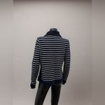 Ralph Lauren Lauren  Navy White‎ Striped Zip Sweater 100% Cotton M Photo 1