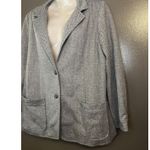 Handmade Wool Herringbone Blazer Womens Medium Two Button Patch Pockets Lined Classic Photo 4