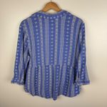 Cato  Floral Embroidered Button Down Blouse Size 18/20W Blue Cottage Lightweight‎ Photo 2