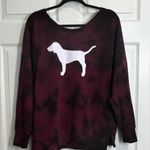 PINK - Victoria's Secret Victoria's Secret Women’s Pink Sweatshirt -Size  XS  Burgundy Tie Dye - Dog Logo Photo 6