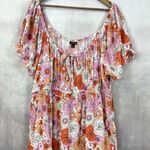 Torrid Babydoll Crinkle Top Womens Size 4X Floral Gauzy Milkmaid Boho Cottage Photo 0