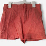 ZARA  Women’s Orange Gingham Seersucker Stretch Fit Chino Shorts Photo 0