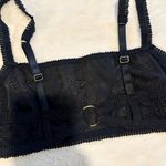 Aerie NWT  Black Coral Lace Bandeau Bralette - Size:  Large Photo 4