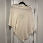 NWT Top It Off Cream Knit Pullover Poncho Shawl Brown Faux Leather Dog Cat Paw Size undefined Photo 7