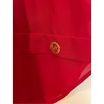 Michael Kors Michael  red crewneck blouse chiffon bottom size s Photo 2