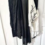 Lee Andersen Art Clothing Black White Lace Painted Floral Lagenlook Dress M USA Size M Photo 2