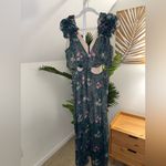 Elliatt  kristen green floral ruffle detail‎ maxi cut out dress Small Photo 4