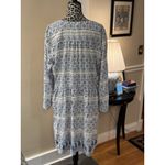 Old Navy  white-blue print dress long sleeve boho built-in slip XL Tall New Photo 1