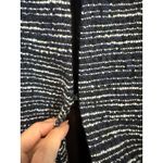 Karl Lagerfeld Paris Black White Tweed Open Front Blazer Jacket Large Elegant Photo 3