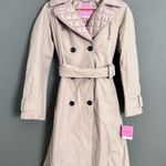 Kate Spade Nwt ♠️ tan trench coat with quilted collar size Xs Photo 2