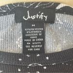 Justify  Size Medium Celestial Cosmic Top Cinched Sides Black Cropped Photo 6