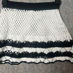 Breathsunny Woman Size‎ Small Black and White striped crochet mini skirt coverup Photo 0