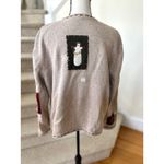 Croft & Barrow Vintage 90s Croft Barrow Tan Primitive Snowman Patchwork Cardigan Long Sleeve Photo 2