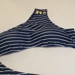 J.Crew NWT Cutout One Shoulder One Piece Swimsuit Navy Blue White Stripe Swim 22 Photo 4