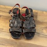 Bed Stu Fabiola Black Lux Distressed Leather Platform Sandal Photo 4