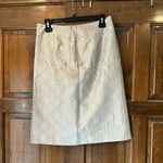 Loft Ann Taylor  Skirt Size 4 Beige Cream Diamond Pattern A-Line Knee Length Photo 2