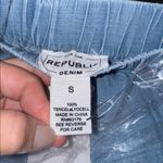 FOR THE REPUBLIC  Chambray Size S Wide Leg Side Button Frayed Hem Ankle Photo 8