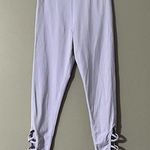 Alphalete Criss Cross 7/8 Length Athletic Leggings in Lilac Pastel Women's S Photo 0