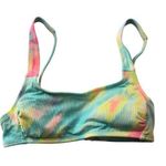 Xhilaration  Bikini Top Square Neck Ribbed Removable Cups Tie Dye Colorful XS Photo 0