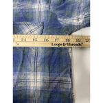 VTG Silk Exchange Blue Plaid Button Up V Neck Short Sleeve Silk Shirt Womens S Photo 5