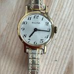 Bulova Ladies Watch Rare Vintage Gold-Tone Stretch Bracelet Gold Plated Bezel Photo 0