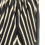 Free People Medium Black Beige Chevron Striped Chunky Circle Cardigan Sweater Photo 3