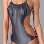 Thayer Fringe One Piece Swimsuit XS/S Gray Photo 2