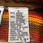 Vintage 90s Knit Sweater Vest Striped Multicolor Button Front Small Rustic Boho Red Photo 9