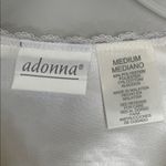 Adonna  White Satin Button-Up Sleep Shirt Photo 1