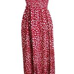 Tiare Hawaii Anthropologie Smocked Strapless Dot Print Maxi Dress Cherry Size M Photo 1