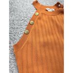 HAPPILY Grey Orange HIGH NECK SLEEVELESS HALTER TOP BUTTONS XL Women's‎ New Photo 3
