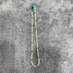 Vintage Freshwater Pearl & Turquoise Beaded Necklace 18” Natural Gemstone Strand Photo 1