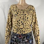 BP . Cropped Rib Button Front Cardigan & Camisole Set Beige Nougat Leopard Sz XL Photo 0