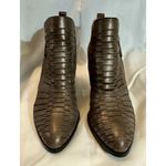 Donald Pliner DONALD J PLINER Elton Brown Pewter Leather Metallic Ankle Bootie Boots Sz 9 Photo 2