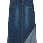 Unionbay Vintage Y2K Union Bay Straight Denim Maxi Skirt w/ side Splits Photo 0