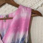 Versona Asymmetrical Tie-Dye Pink/Blue V-Neck Top with Belt Size Small Photo 3