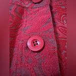  Blazer Jacket Red Textured Long Sleeve Button Up Faux Pockets Chicos 2 Photo 5