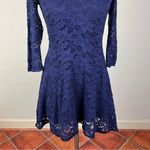 Free People  3/4 Sleeve Lace Dress in Navy Photo 4