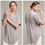 Maeve Anthropologie  Juni 100% Blouse In Gray Short Sleeve Size S Photo 1